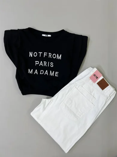 Not From Paris Graphic Tee - Black