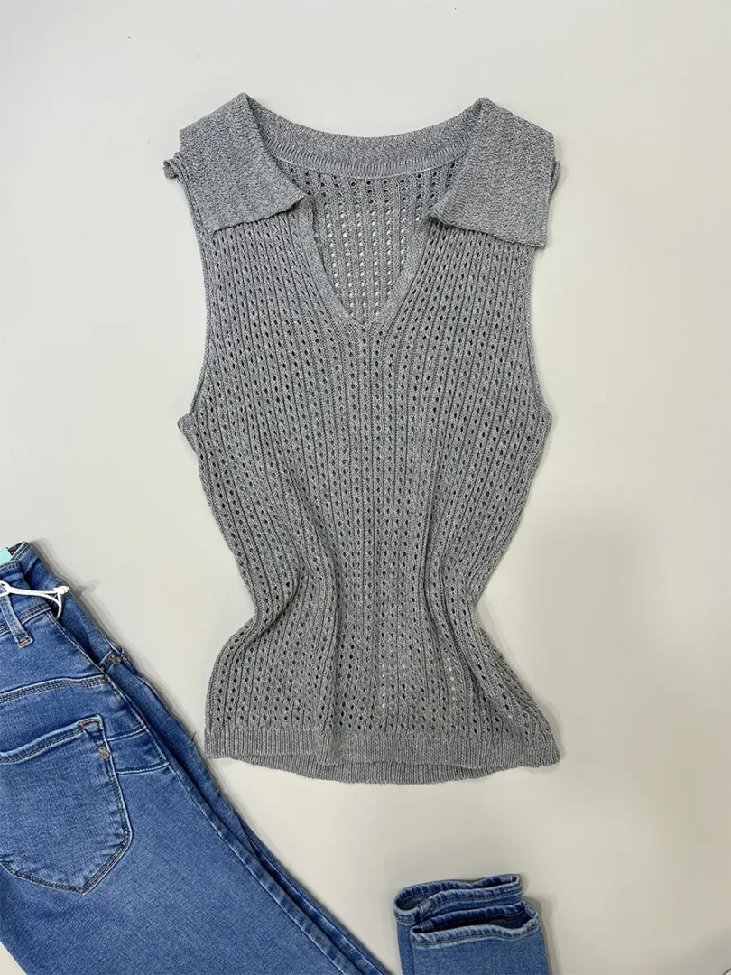 Textured Knit Crop Top - Image 3