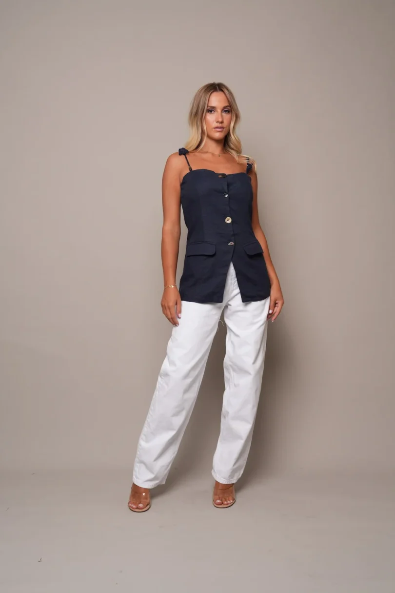 White Wide-Leg Pants