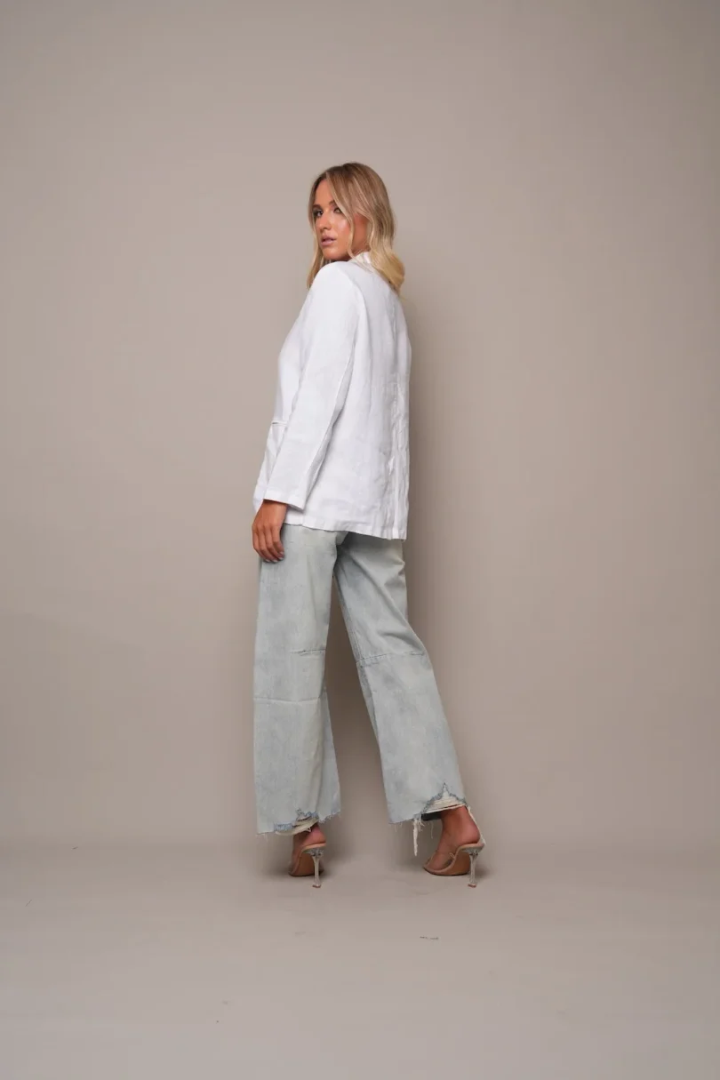 Raw Hem Distressed Jeans - Image 2