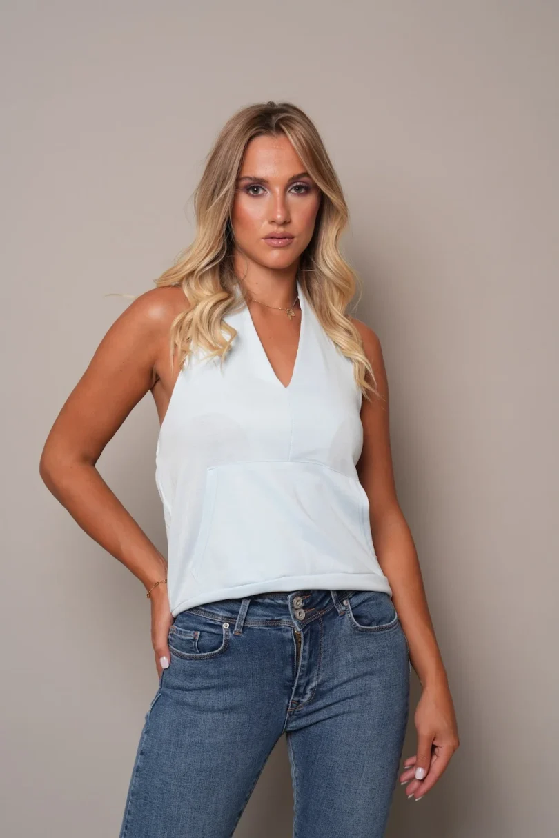 Sky Blue Sleeveless Top