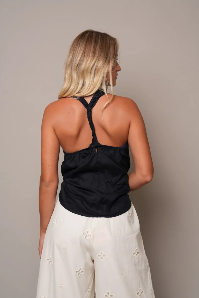 Twisted Strap Black Top