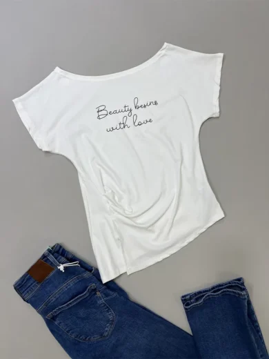 Beauty Raw-Edge Crop Tee - White, ONE SIZE