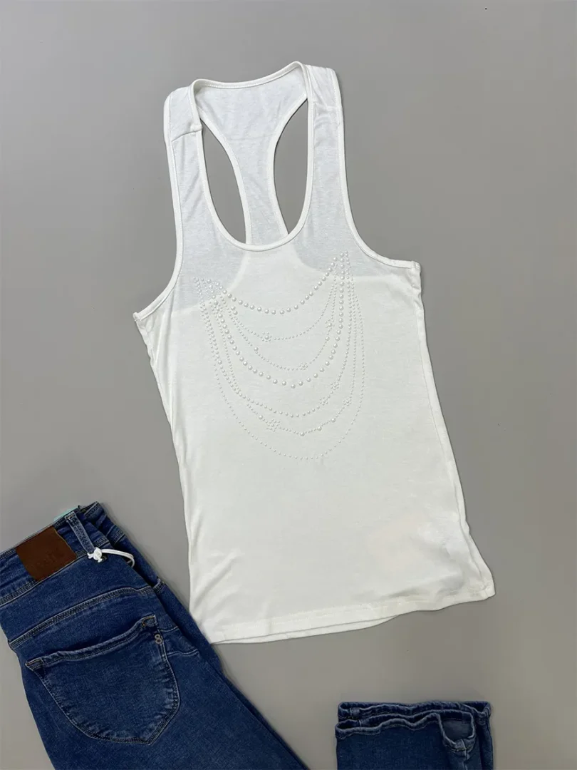 Rhinestone Draped Tank - Image 2
