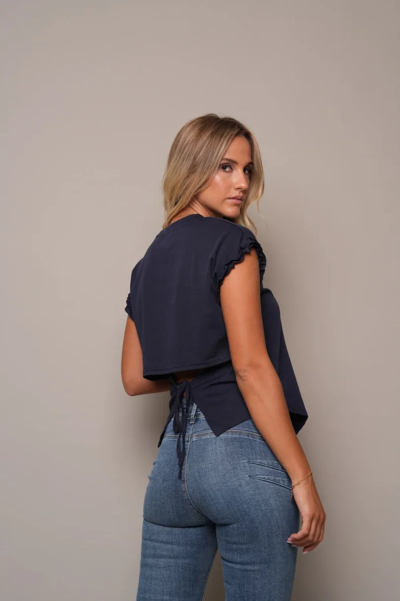 Ribbed High Neck Tank - Charcoal - Image 2