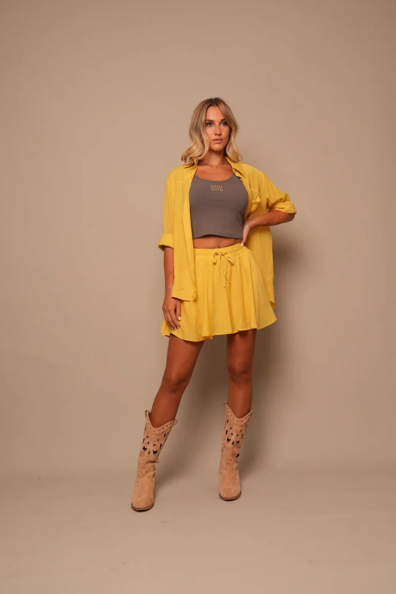 Elastic Waist Lounge Shorts - Peach Set