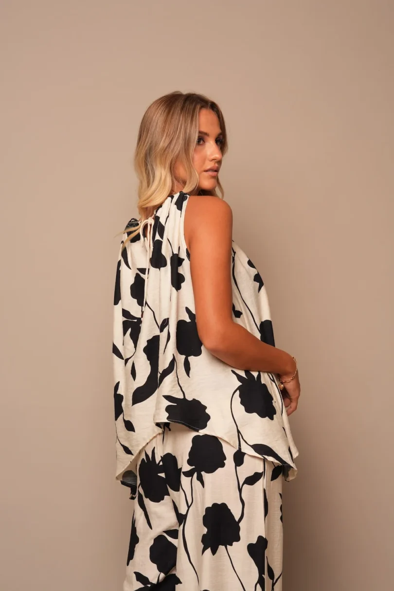 Monochrome Floral Palazzo Set - Image 3