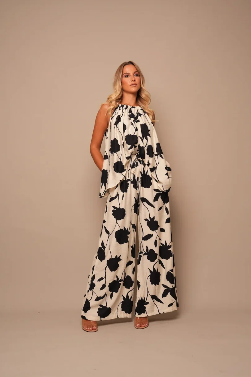 Monochrome Floral Palazzo Set - Image 4