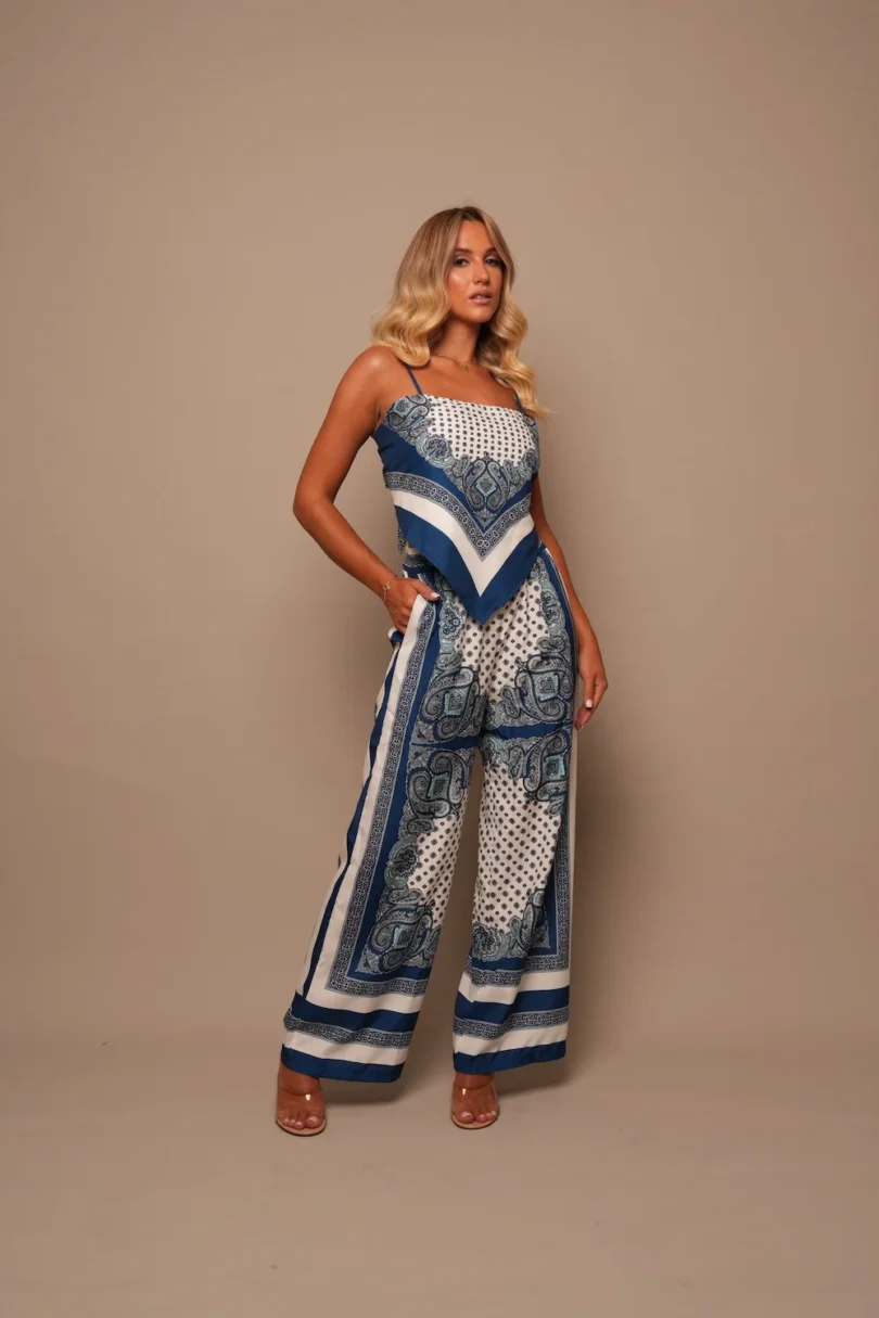 Olive Paisley Scarf Top & Pants - Image 4