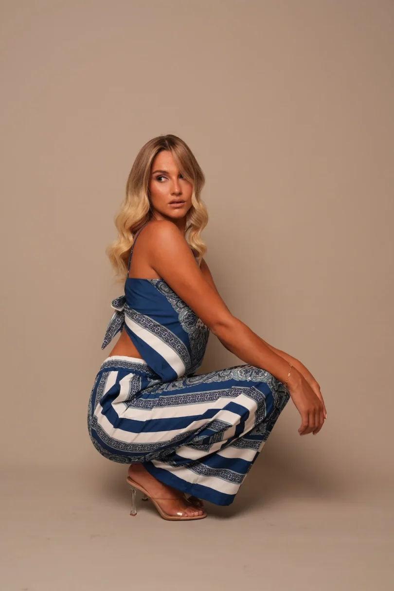 Olive Paisley Scarf Top & Pants - Image 7
