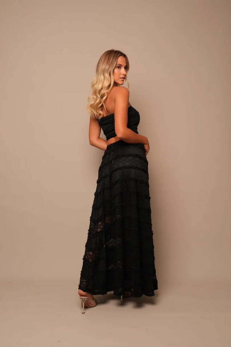 Black Strapless Lace Co-ord Set - Image 2