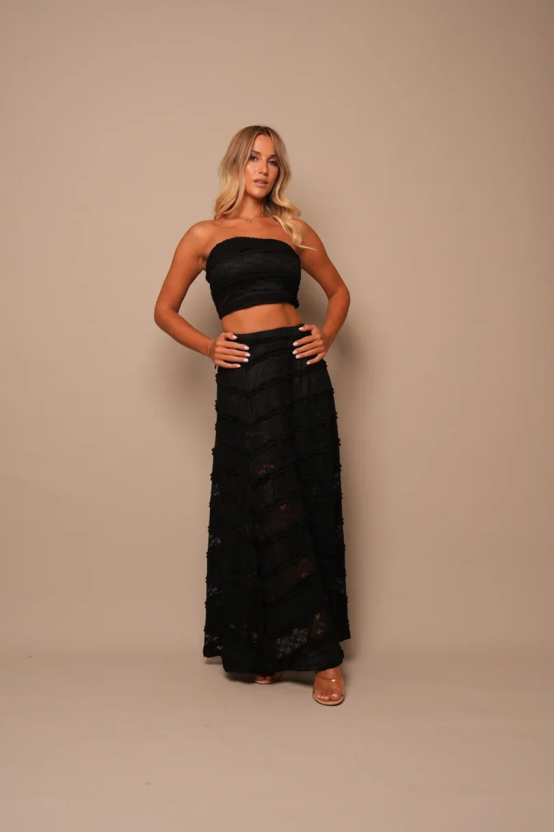 Black Strapless Lace Co-ord Set - Image 3