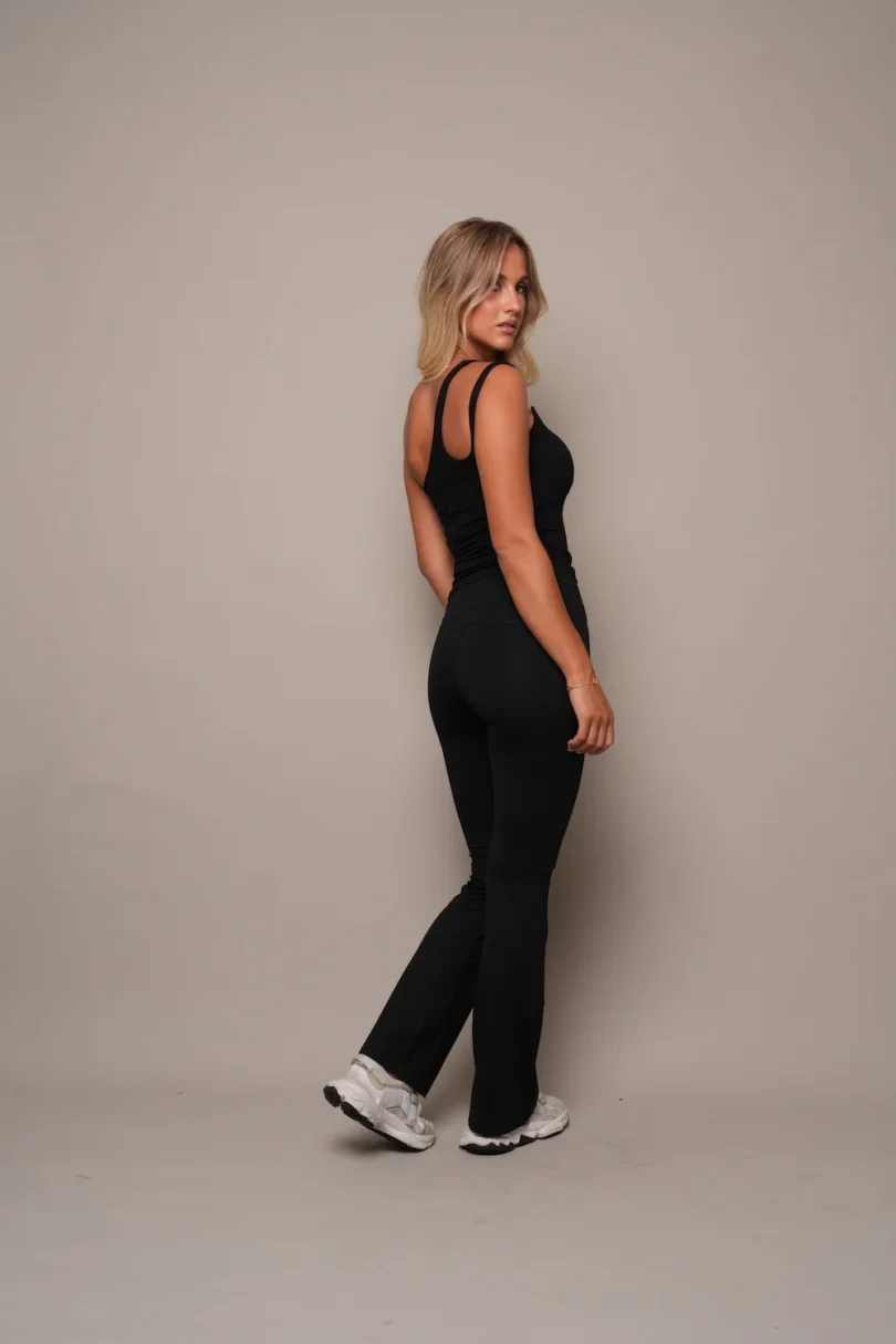Asymmetrical Black Active Pants - Image 2