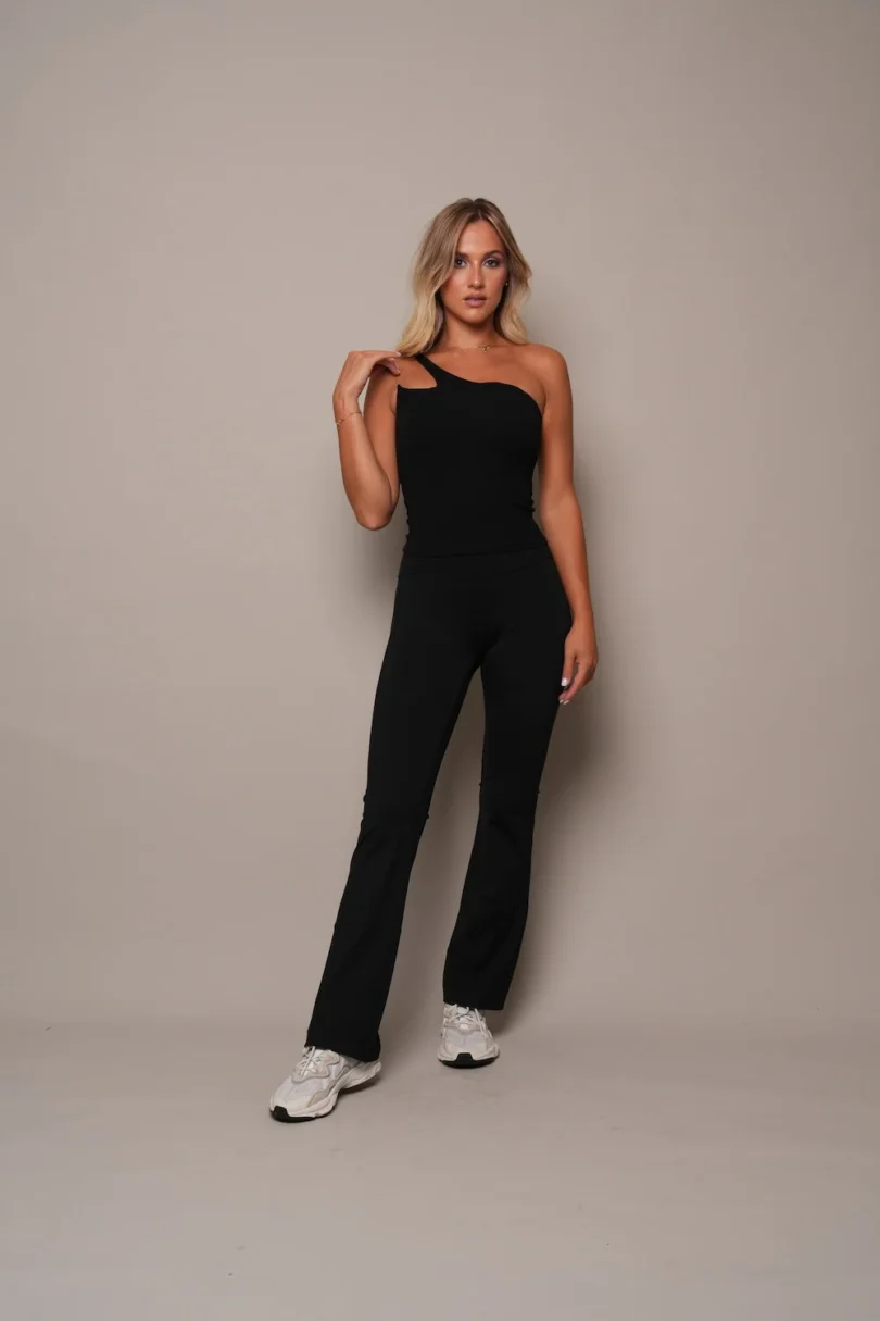 Asymmetrical Black Active Pants