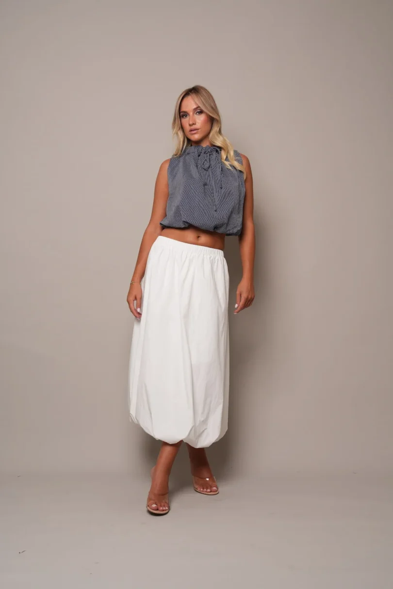 Puff Midi Black Skirt - Image 2