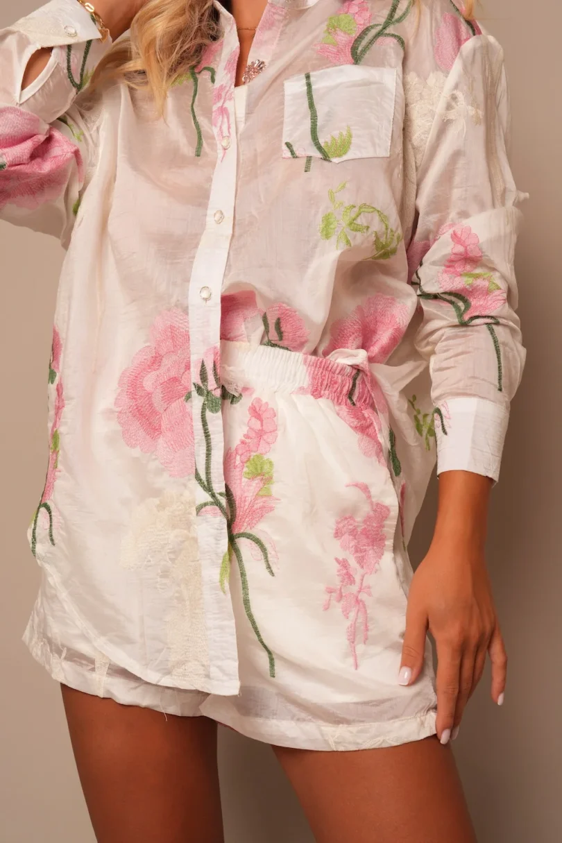 Vintage Rose Embroidered Set - Image 2