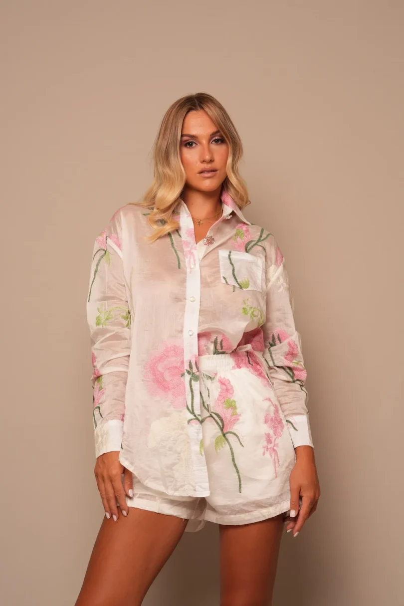 Vintage Rose Embroidered Set