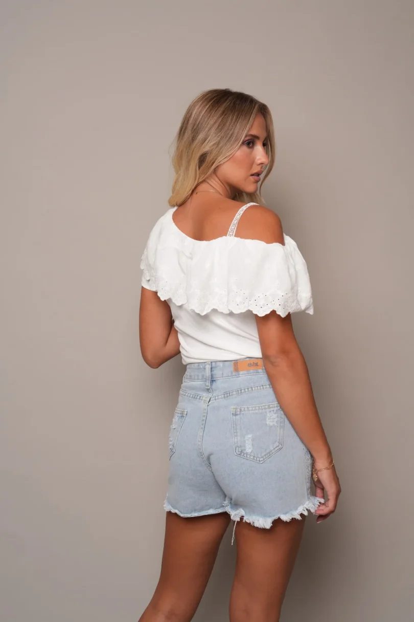 Ruffle Breeze Denim Shorts - Image 2