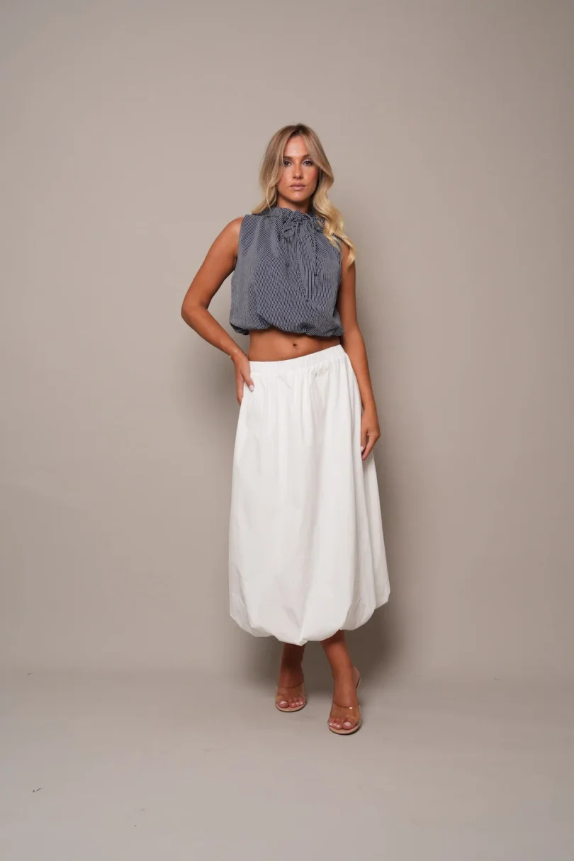 Puff Midi Black Skirt