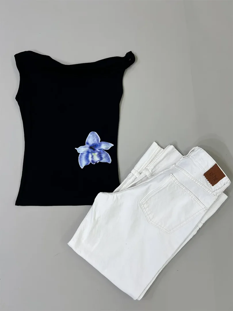 Asymmetrical Floral Top - Image 2